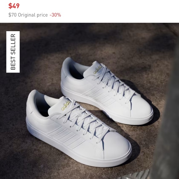 New With Tags- Adidas Woman’s White Sneakers - Picture 1 of 3